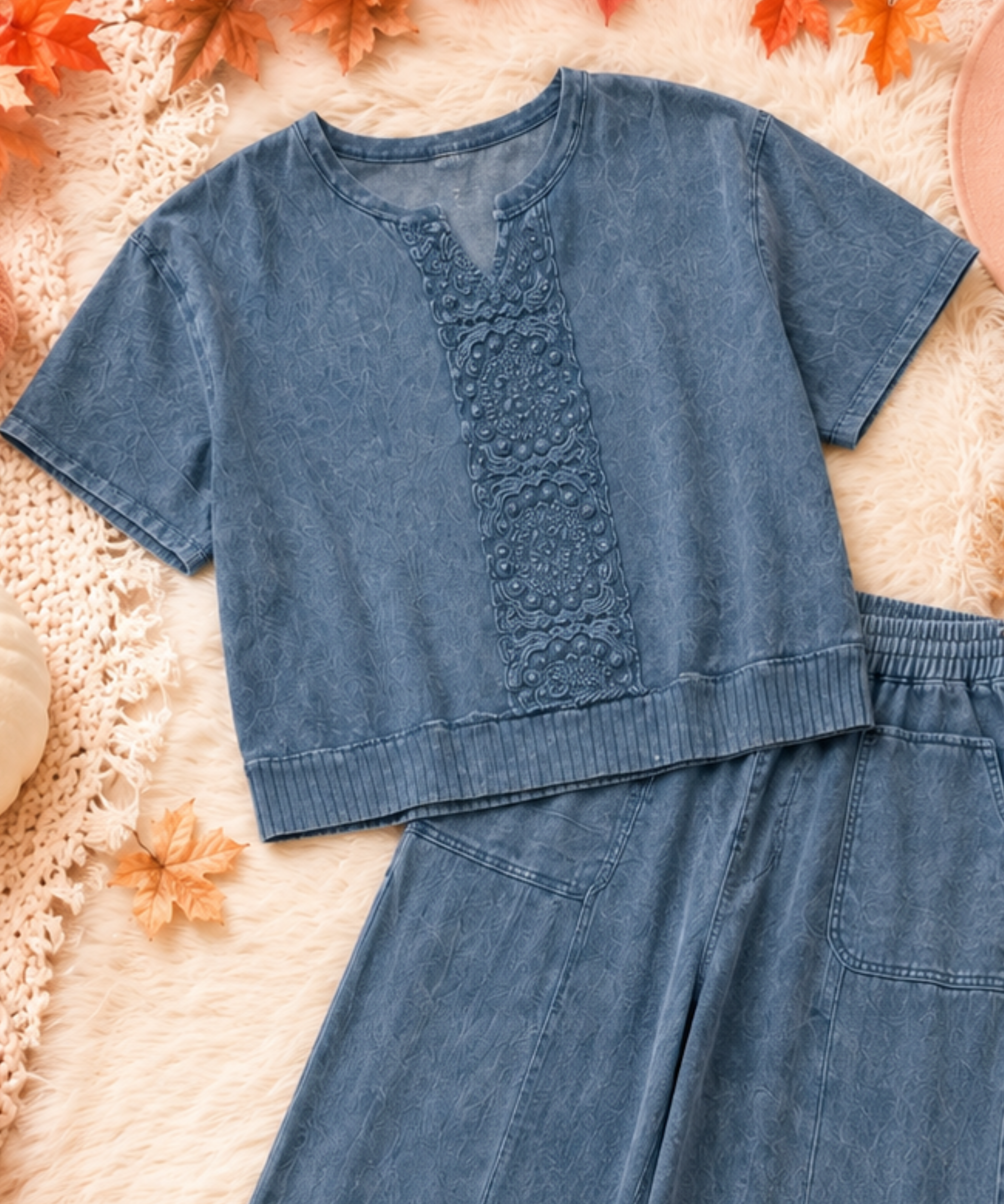 Blue Boho Lounge Top