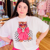 Pink Bow Tiger Boxy Tee