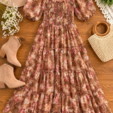 Brown Floral Dress