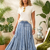 Drape Denim Skirt