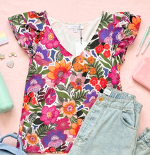 Load image into Gallery viewer, Plus Floral Tiffy Top
