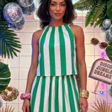 Green Striped Top