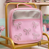 Pink Glitter Bow Lunch Tote