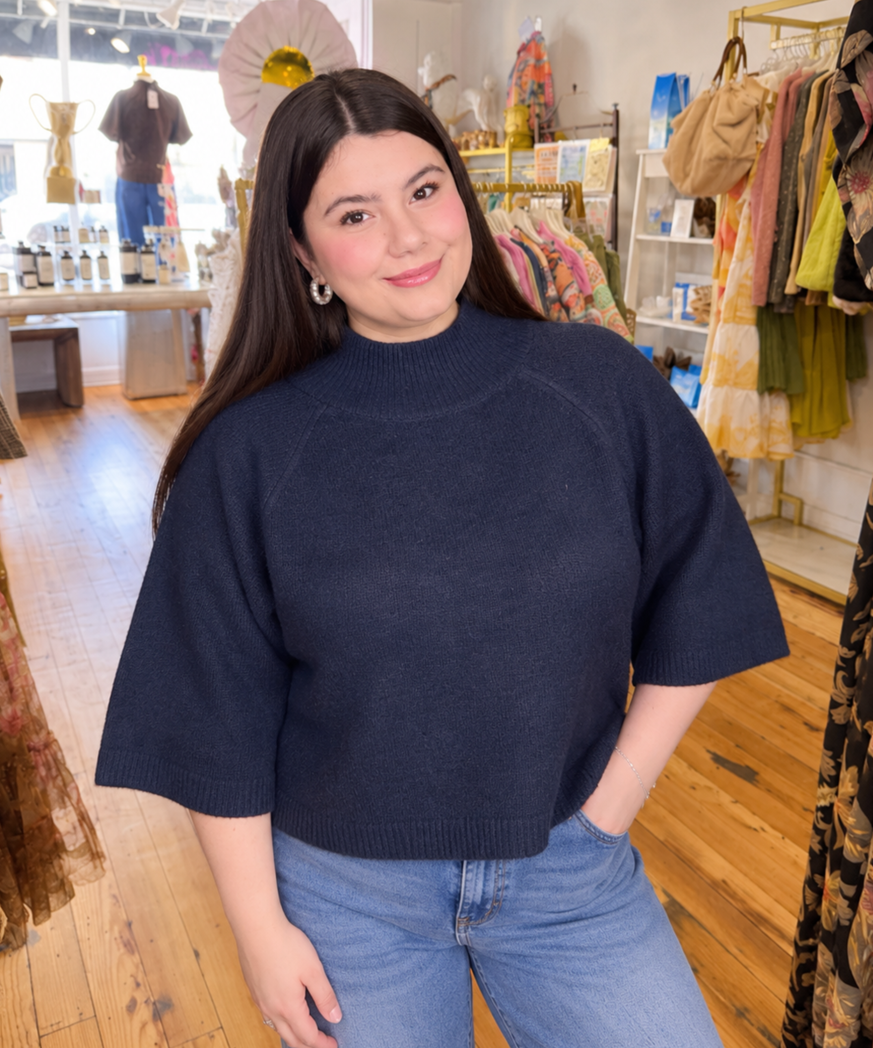 Mock Neck Sweater - 2 Colors
