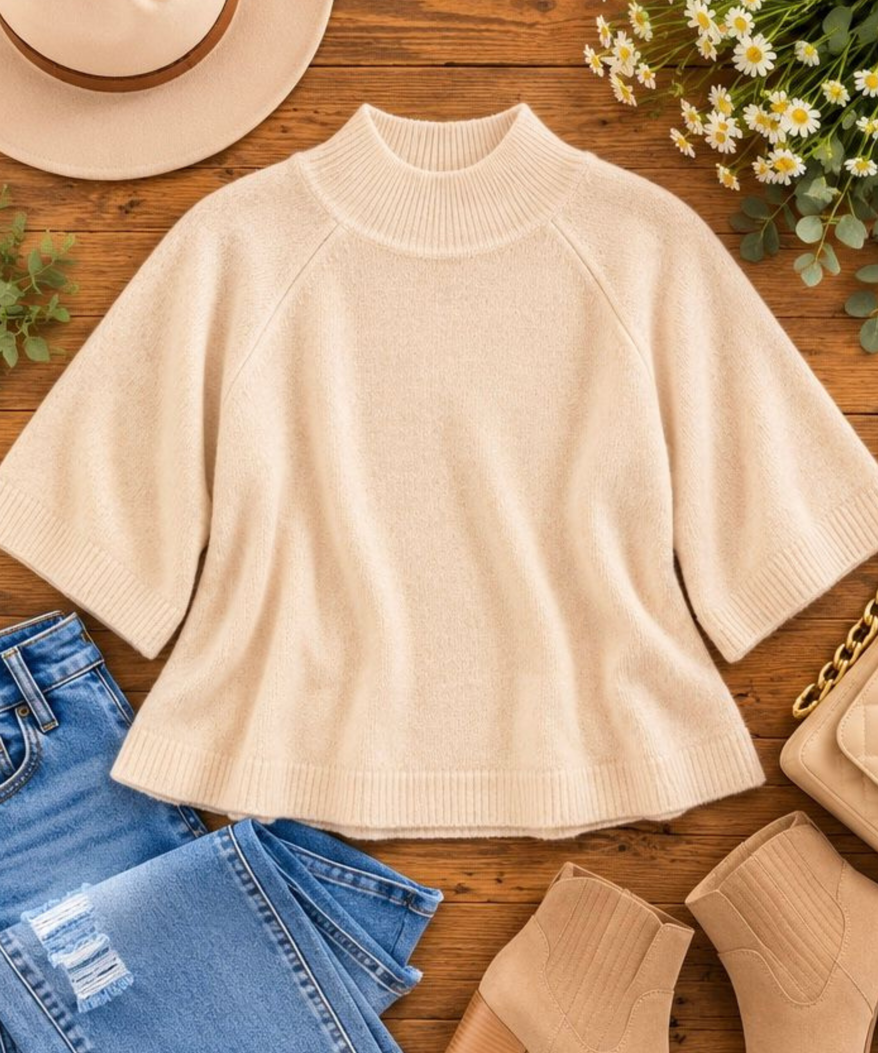 Mock Neck Sweater - 2 Colors