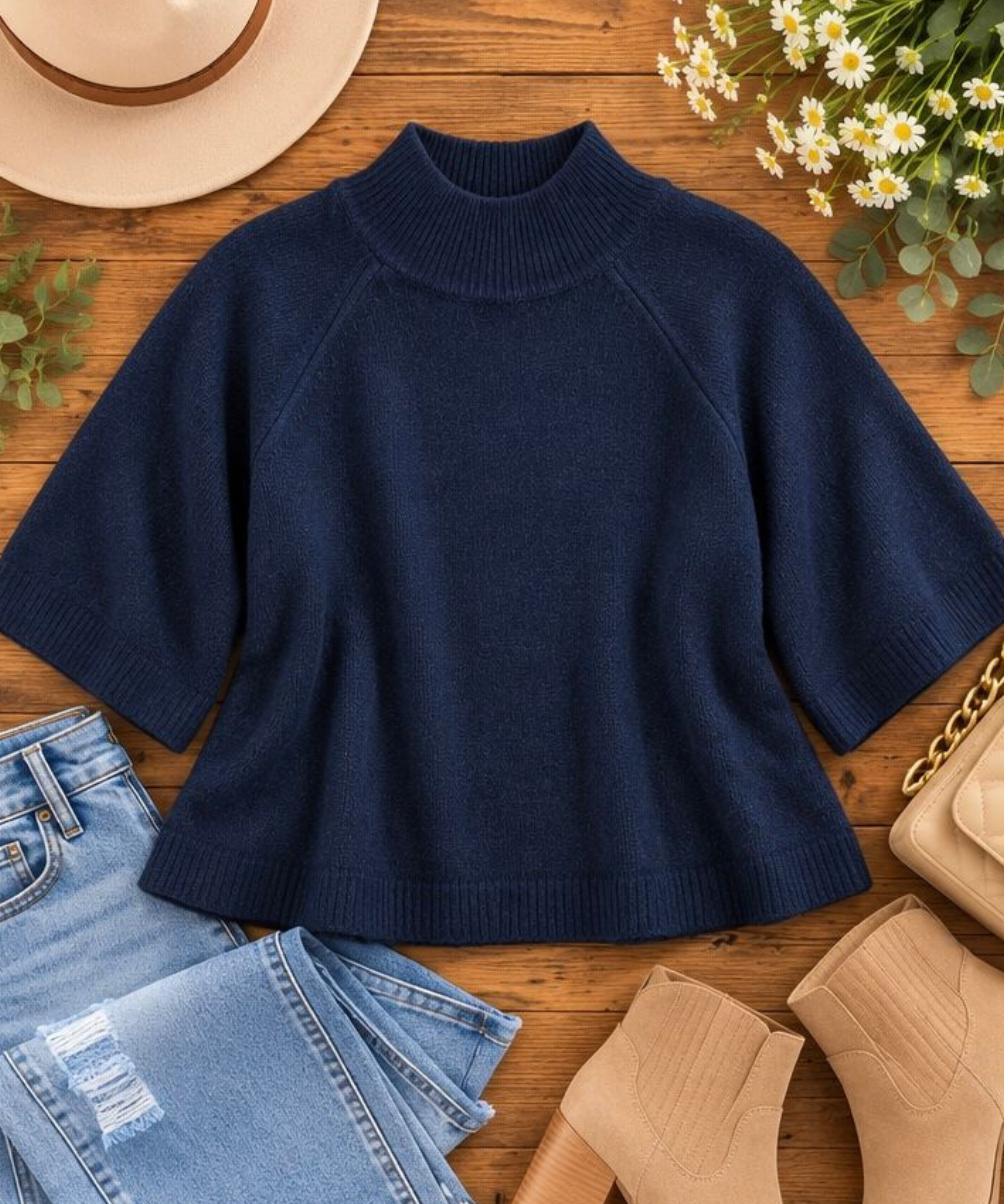 Mock Neck Sweater - 2 Colors
