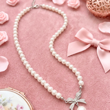 Pearl Bow Necklace - 2 Colors
