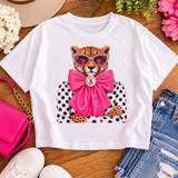 Pink Bow Cheetah Boxy Tee