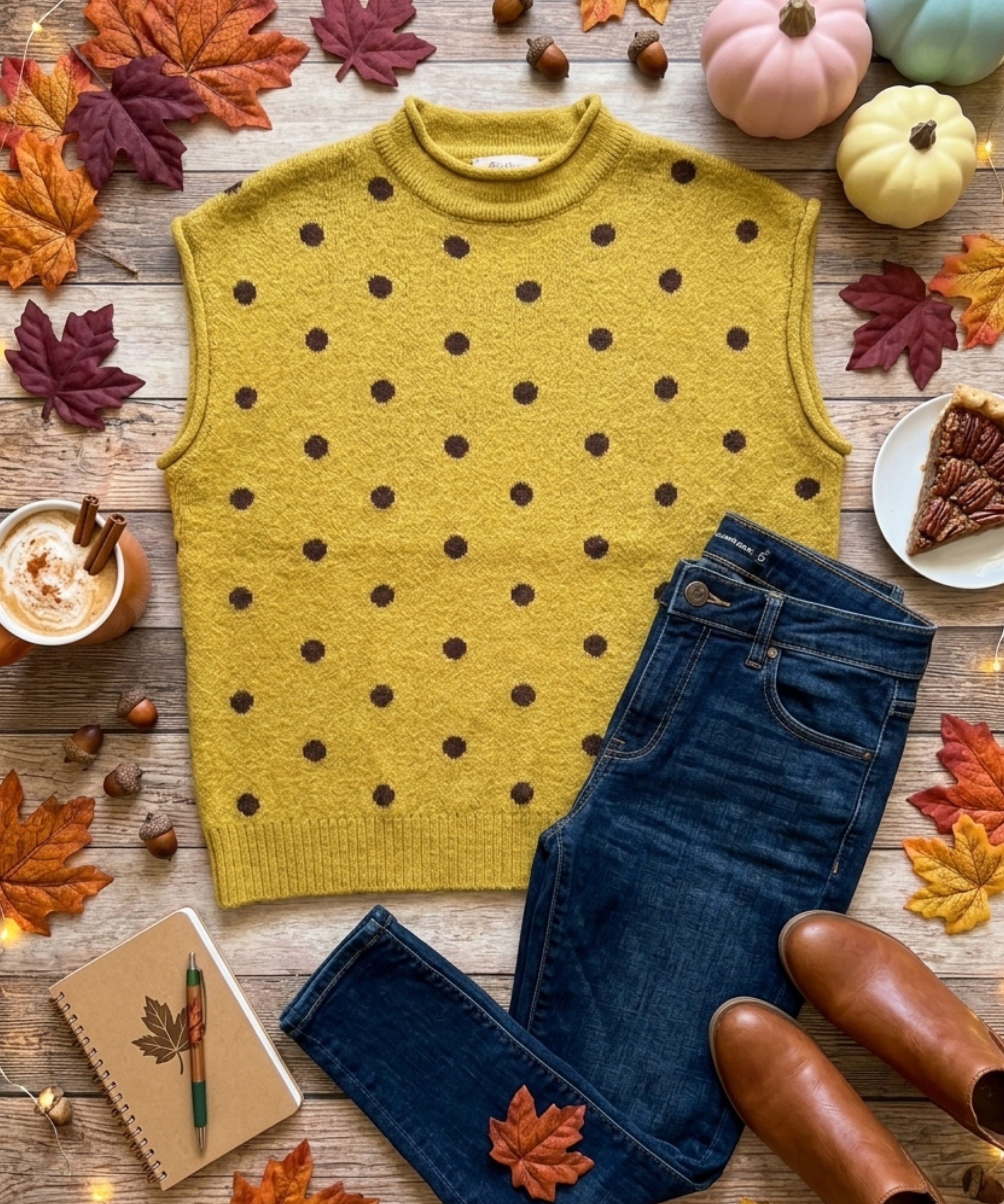 Polka Dot Sleeveless Sweater - 2 Colors