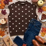 Polka Dot Sleeveless Sweater - 2 Colors
