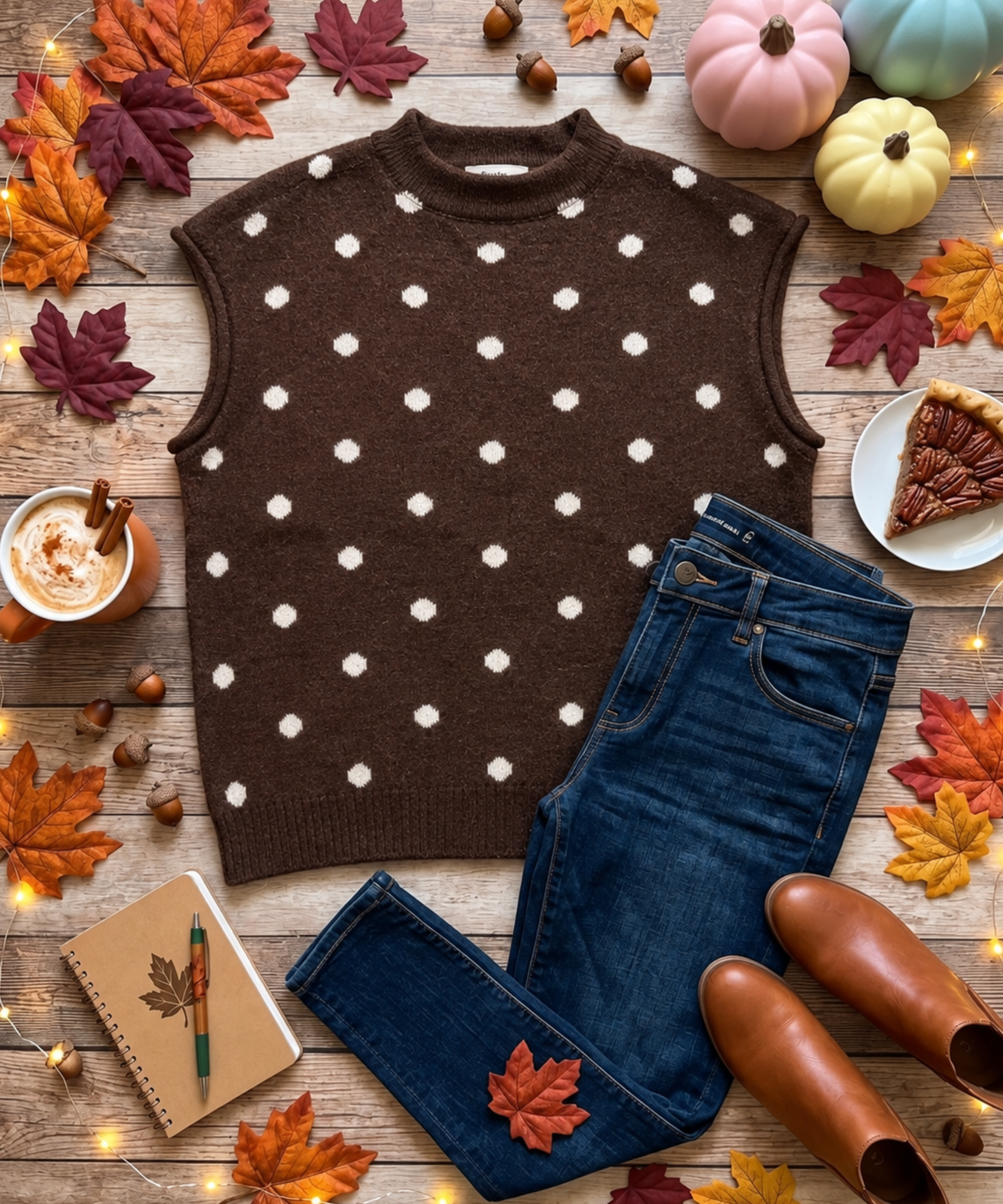 Polka Dot Sleeveless Sweater - 2 Colors