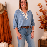 Polka Dot V-Neck Top