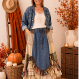 Patchwork Midi Skirt