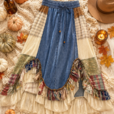Patchwork Midi Skirt