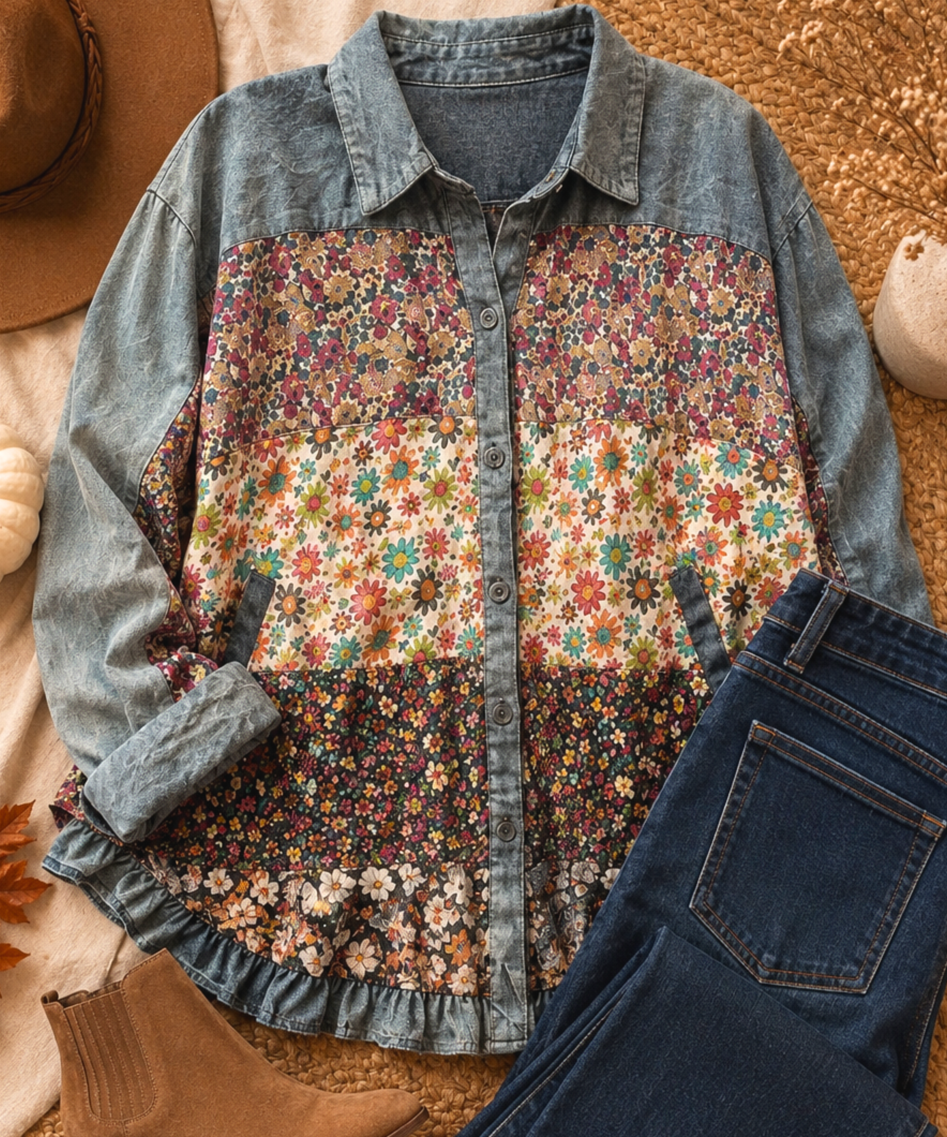 Dark Patchwork Top