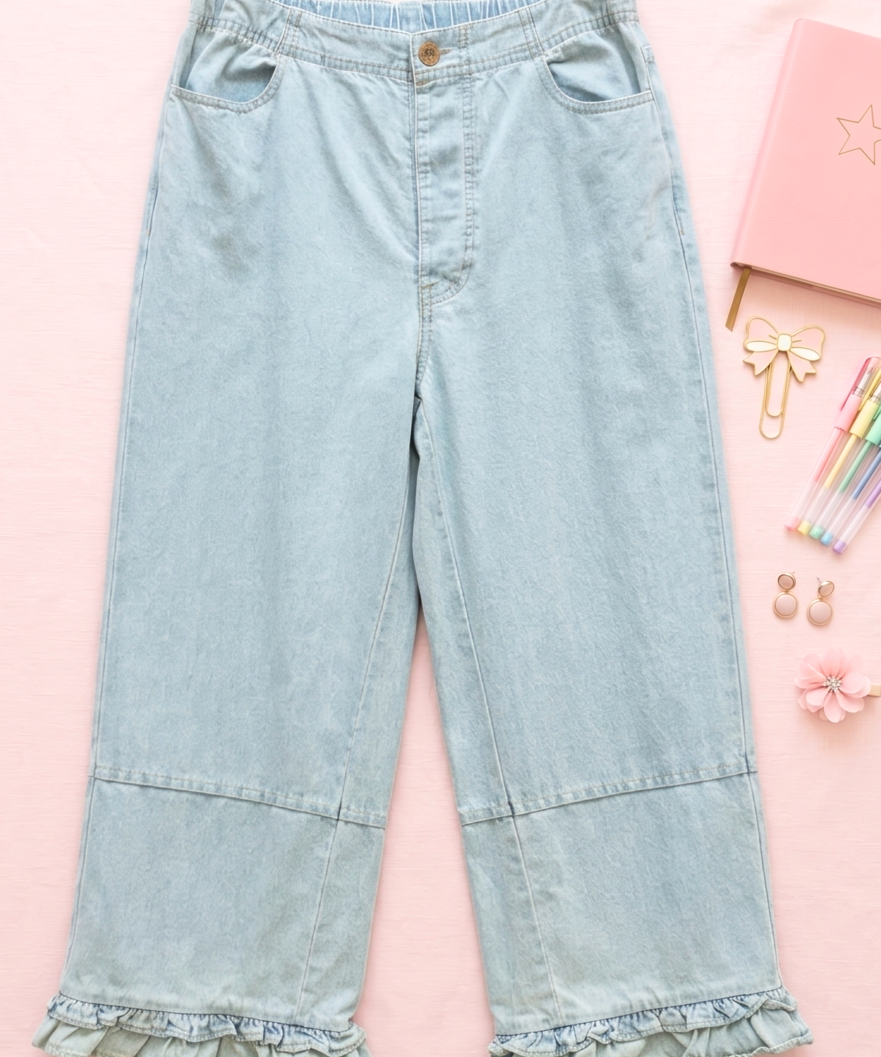 Ruffle Denim Pants