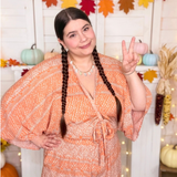 Orange Boho Romper
