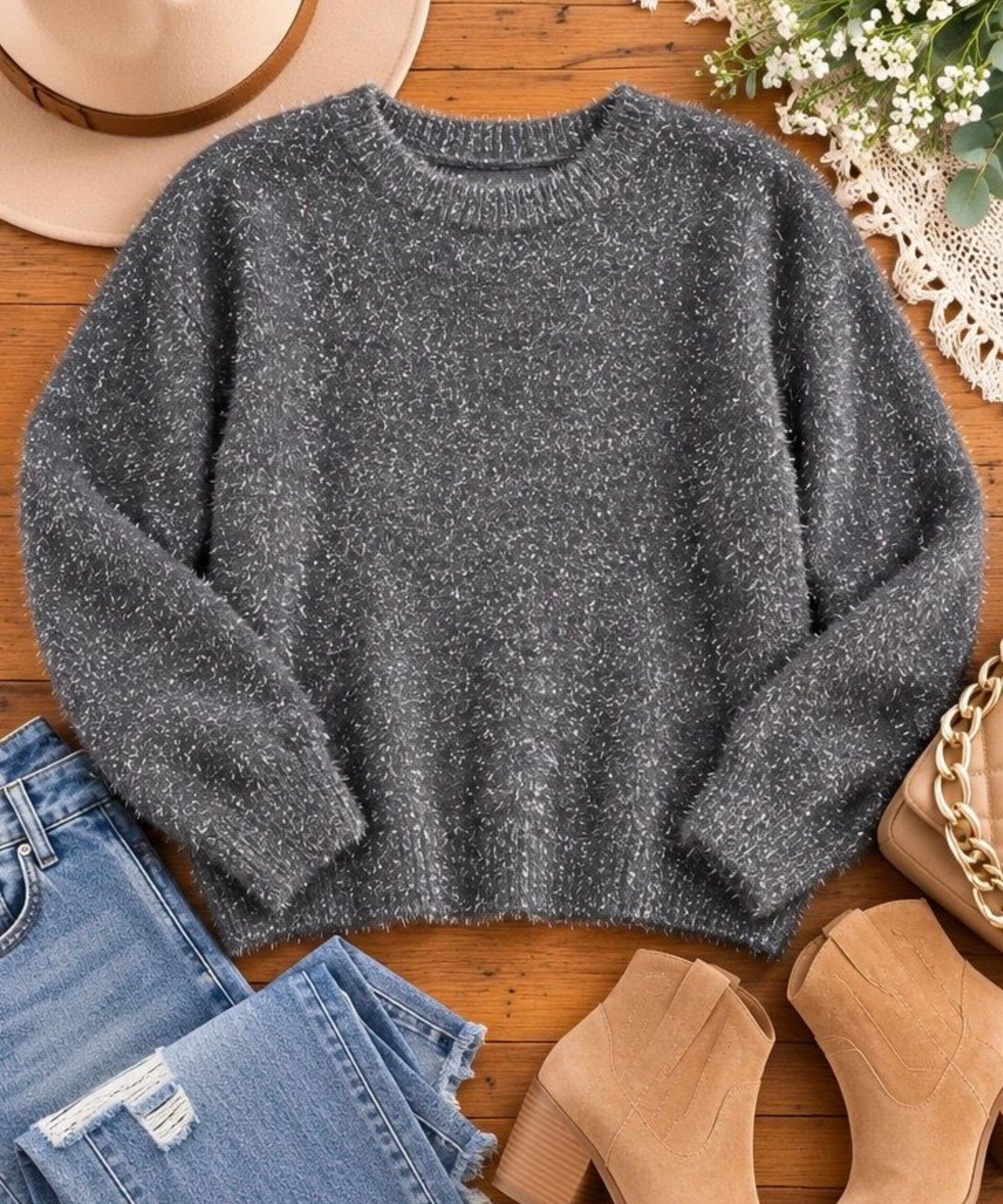 Scoop Back Sweater - 2 Colors