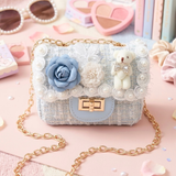 Small Blue Tweed Purse