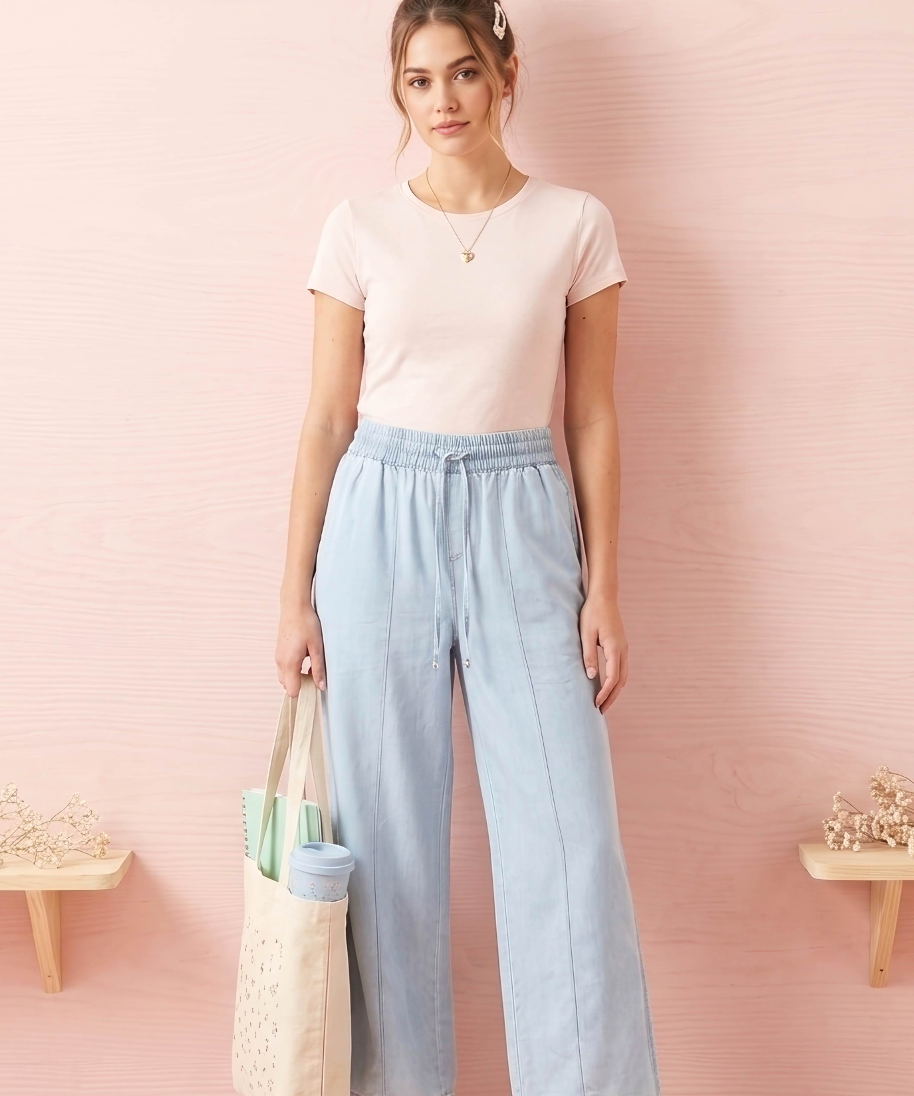 Seamed Denim Pants