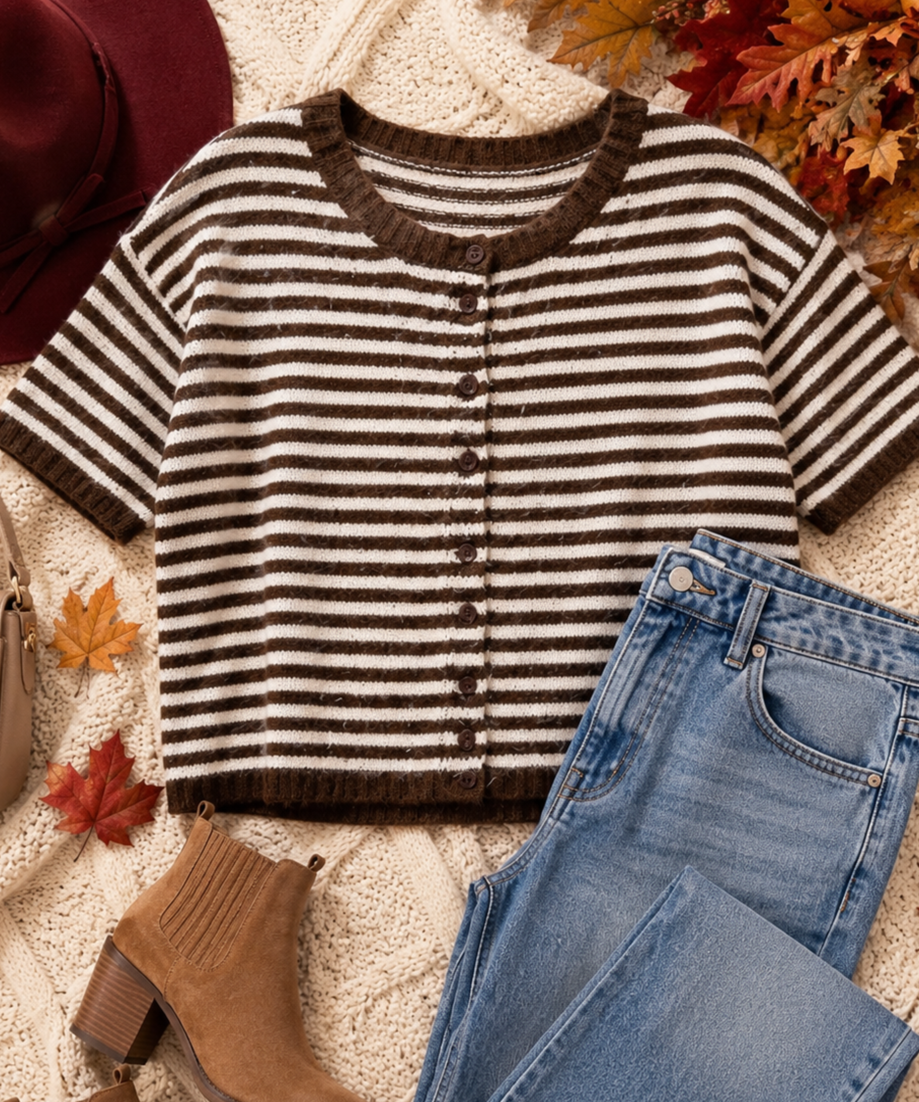 Striped Knit Cardigan - 4 Colors