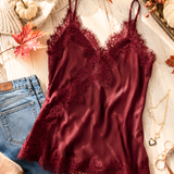 Satin Lace Tank Top - 2 Colors