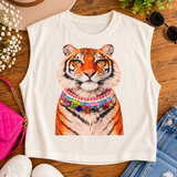 Boxy Sleeveless Tiger Jewel Tee