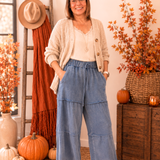 Washed Wide Leg Pants