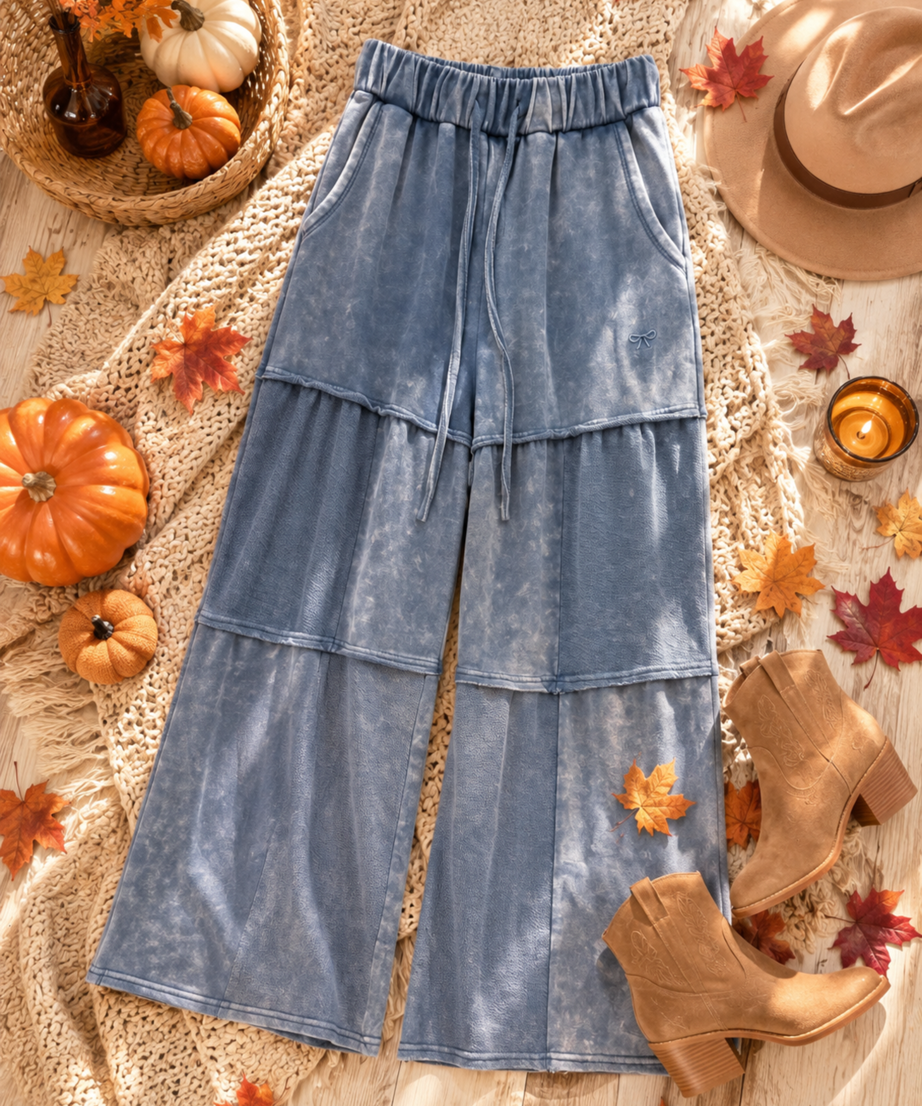 Washed Wide Leg Pants